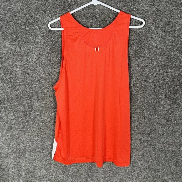 Tracksmith Shirt Mens XL Orange White Tank Top Running Singlet Mesh Athletic - Picture 10 of 11